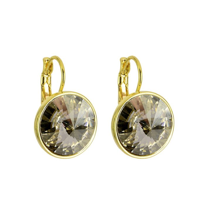 Auskari su pilkais kristalais