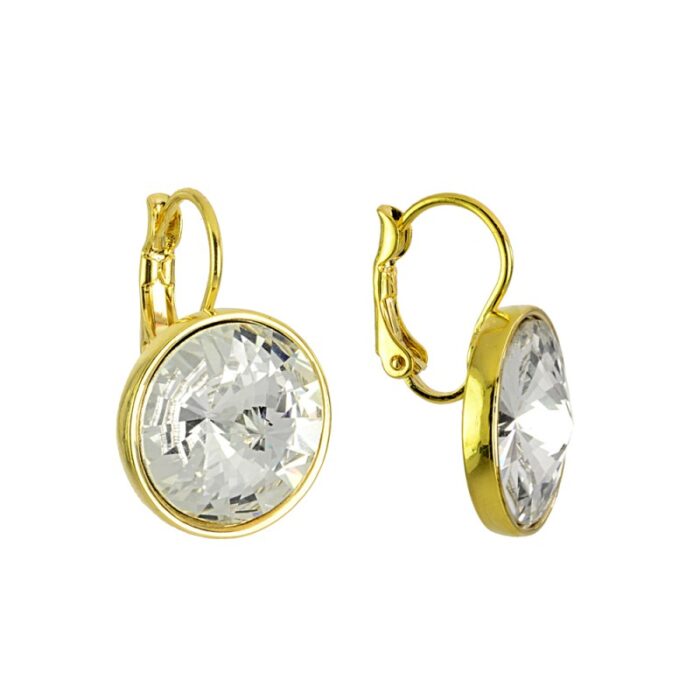 Auskarai su baltos spalvos kristalais