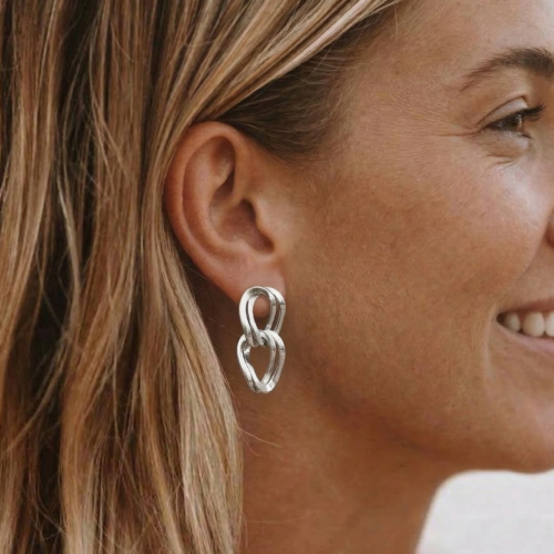 Auskarai dviguba grandinėlė