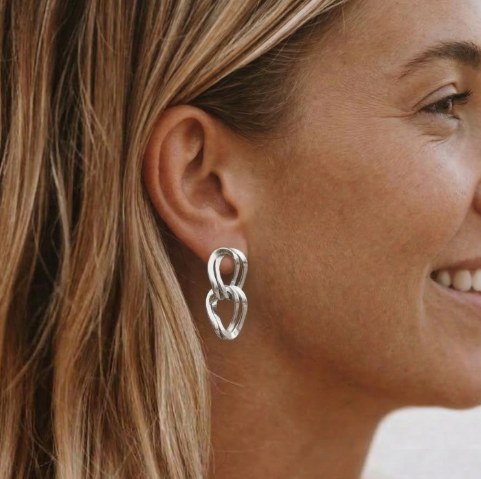 Auskarai dviguba grandinėlė