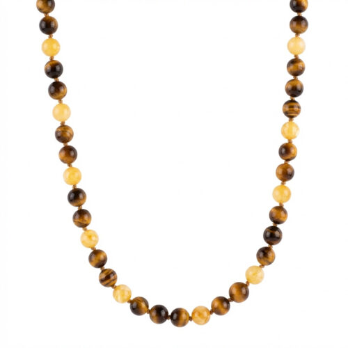 Tigro akies ir gintaro vėrinys