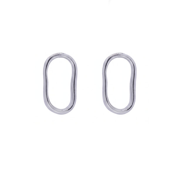 Sidabro spalvos tuščiaviduriai auskarai