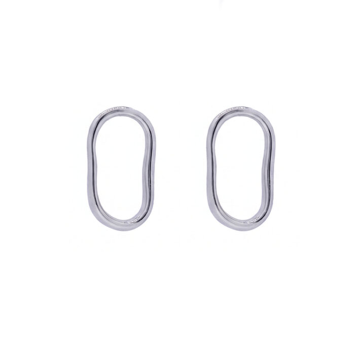 Sidabro spalvos tuščiaviduriai auskarai