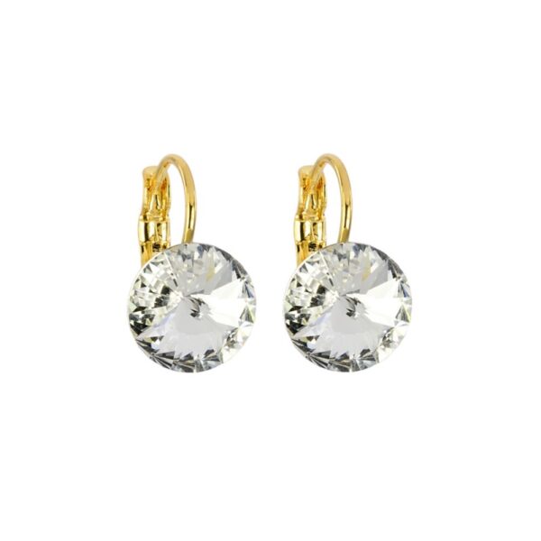 Auskarai su baltos spalvos kristalais