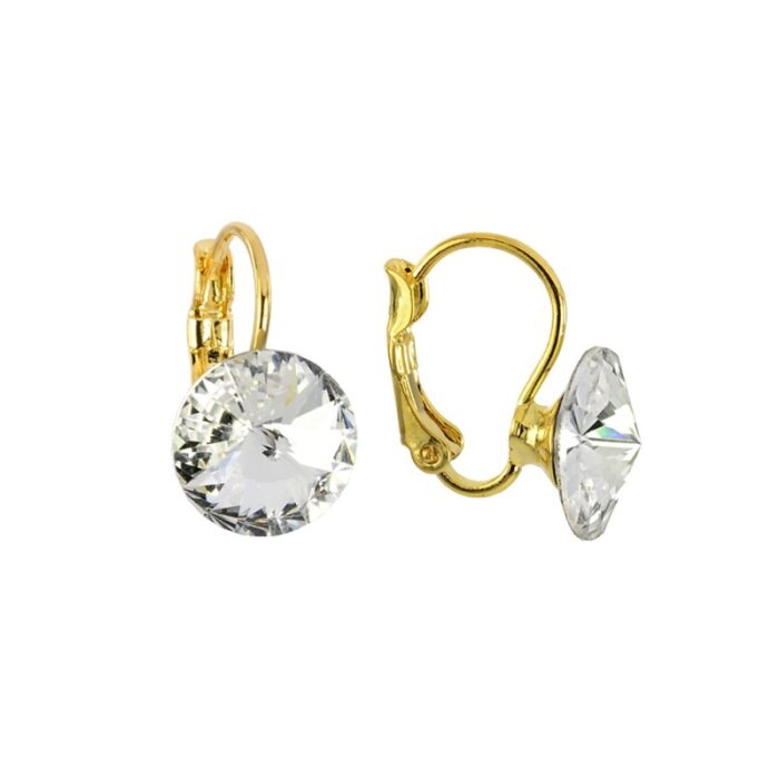 Auskarai su baltos spalvos akutemis